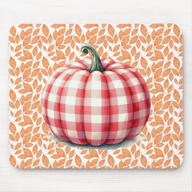 Mousepad Abóbora de xadrez de outono (Frente)