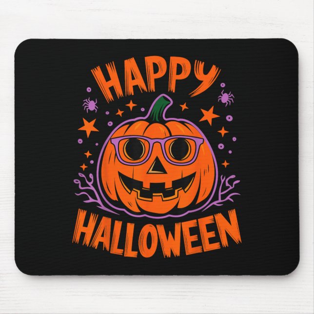 Mousepad Abóbora Divertida de Halloween Feliz Halloween (Frente)