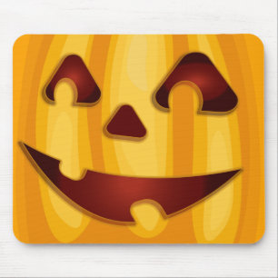 Mousepad Abóbora esculpida sorrindo design de Halloween