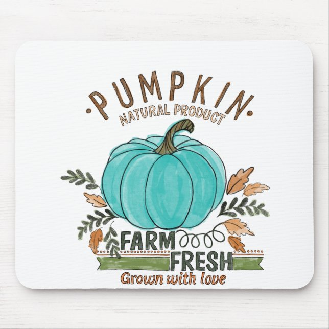 Mousepad Abóbora fresca de fazenda, colheita de Halloween (Frente)