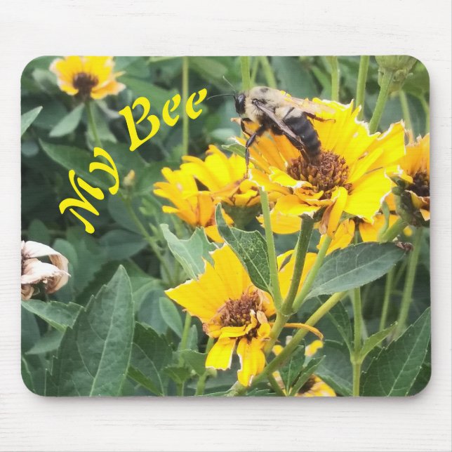 Mousepad Abóbora Polinizando Flor Amarelo (Frente)
