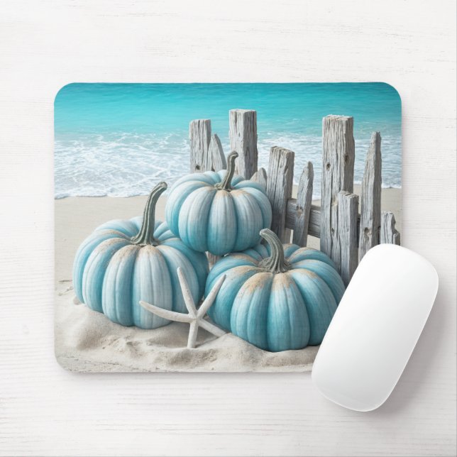 Mousepad Abóboras Azuis da Praia Costeira (Com mouse)