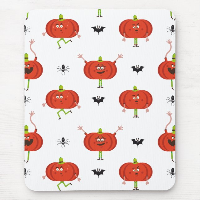 Mousepad Abóboras de halloween, abóboras, padrão de aranha  (Frente)