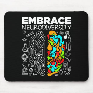 Mousepad Abraçar a neurodiversidade cérebro autismo conscie