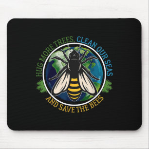 Mousepad Abraçar Mais Árvores Limpas Salva Abelhas Natu, Di