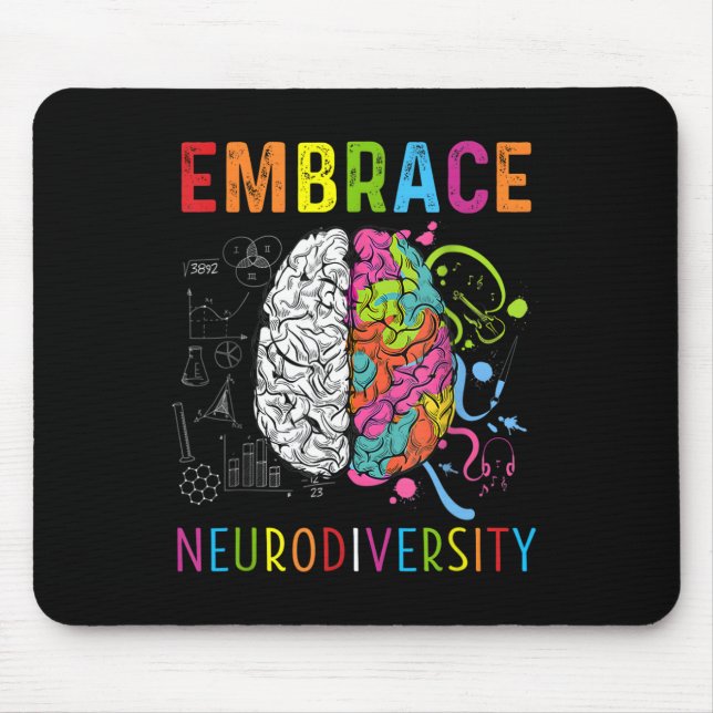 Mousepad Abraçar Neurodiversidade Cérebro Embraçar Autismo  (Frente)