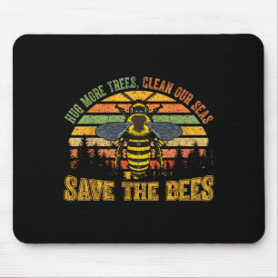 Mousepad Abrace mais árvores mares limpos salve abelhas ama