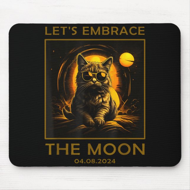 Mousepad Abraço de Eclipse Solar Total de Gato Fofo (Frente)