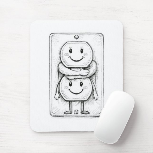 Mousepad Abraço de Tomada Elétrica (Com mouse)