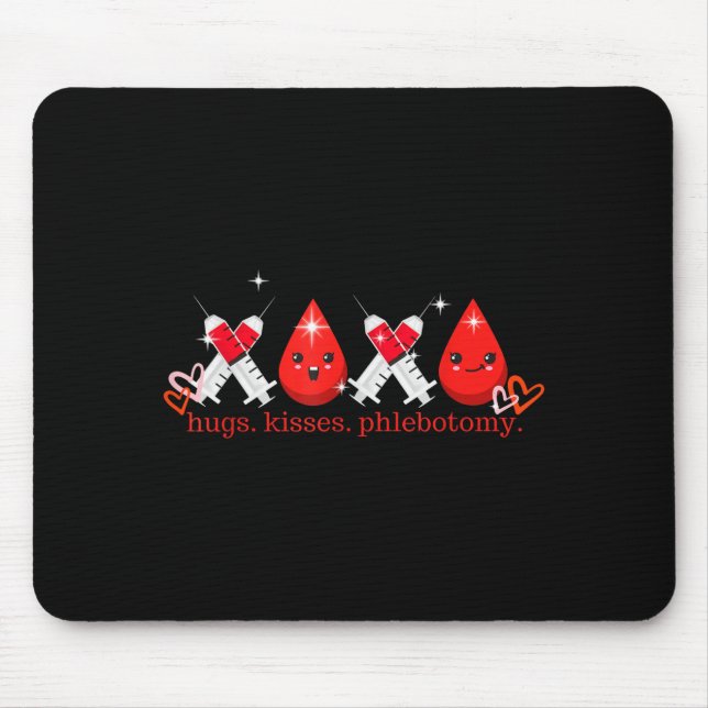Mousepad Abraços Beijos Flebotomia Dia dos Namorados Flebot (Frente)