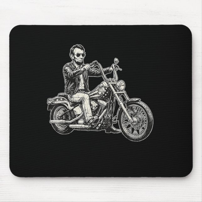 Mousepad Abraham Abe Lincoln Motocicleta Motociclista Ameri (Frente)
