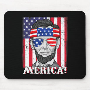 Mousepad Abraham Lincoln 4 De Julho Merica American Flag B