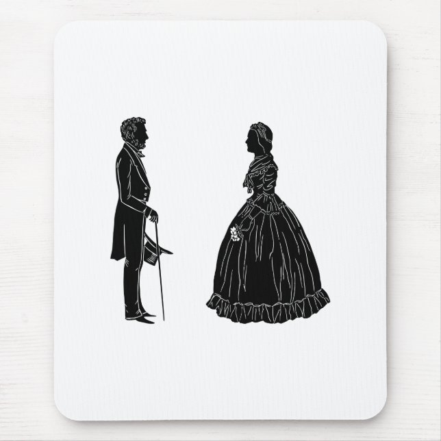 Mousepad abraham lincoln mary todd lincoln silhouette (Frente)
