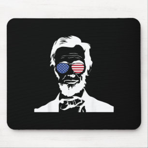 Mousepad Abraham Lincoln Usando Óculos De Sol Da Bandeira D