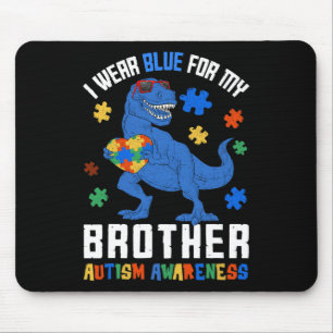 Mousepad Abril Eu Visto Azul Para O Irmão Dinossauro Autism