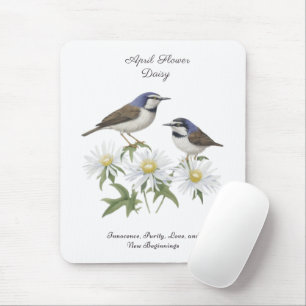 Mousepad Abril Mês da Flor Daisy Cerejou Aniversário