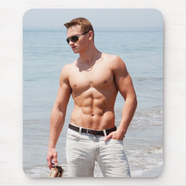Mousepad Abs Musculares De Peito Quente-Cara Sem Camisa (Frente)
