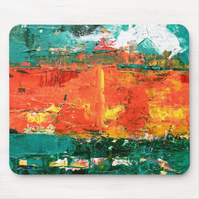 Mousepad Abst de Abstrato de pintura de Abstrato verde e la (Frente)
