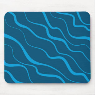 Mousepad Abstração de onda azul, simples, moderna, legal