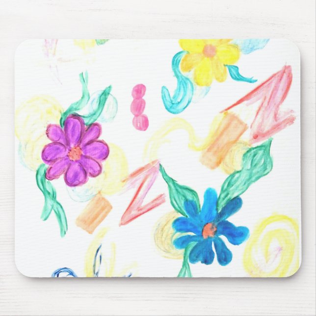 Mousepad Abstração Floral Colorida (Frente)