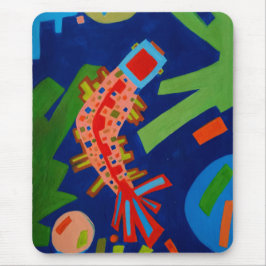 Mousepad abstração, peixe, carpa, cubismo,