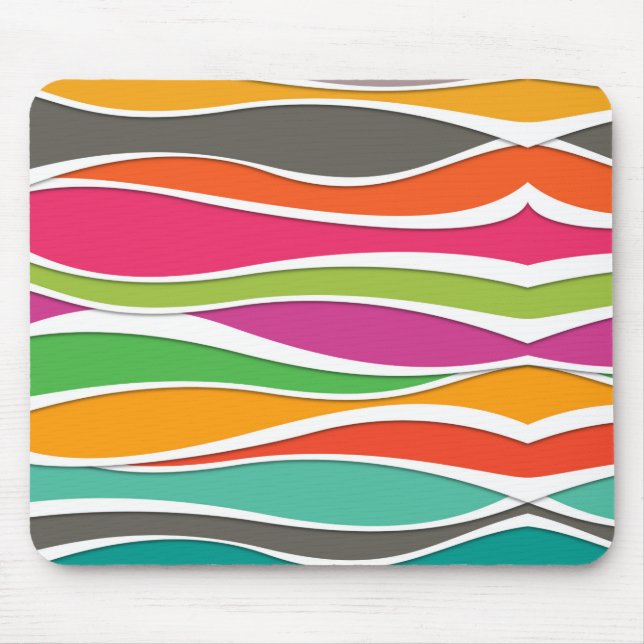 Mousepad Abstract colorful geometric waves pattern (Frente)