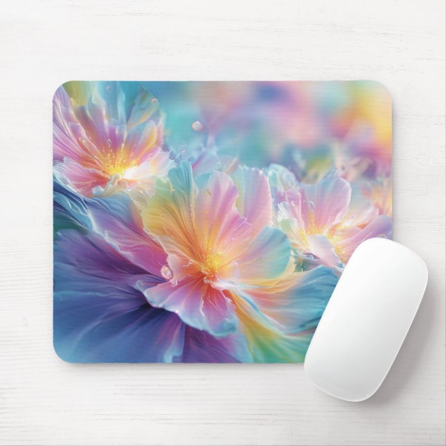 Mousepad Abstract cosmic floral explosion in pastel (Com mouse)