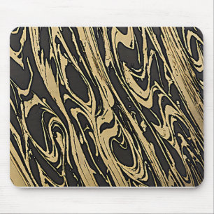 Mousepad Abstract Fluid Art - Black Marble Effect