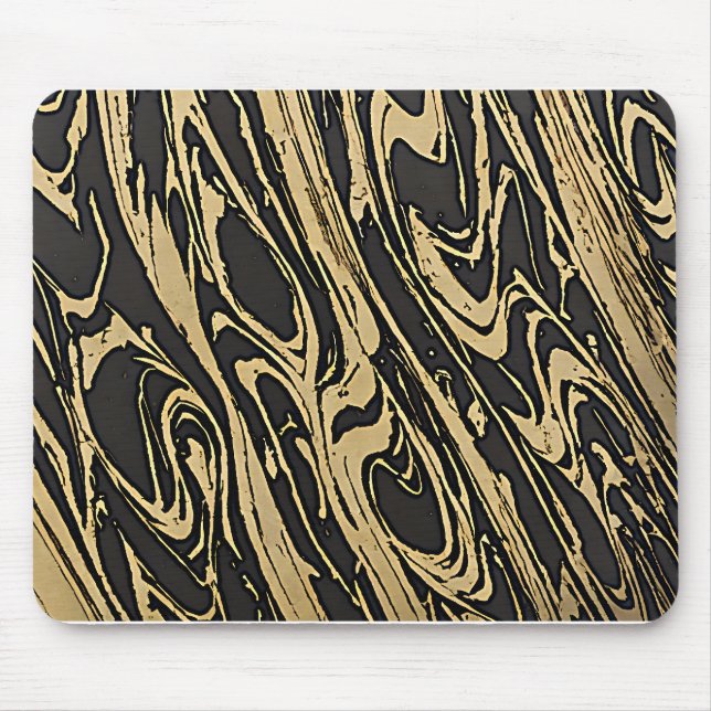 Mousepad Abstract Fluid Art - Black Marble Effect (Frente)