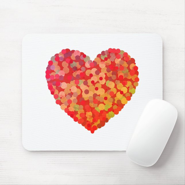 Mousepad Abstract Heart Confetti Art (Com mouse)