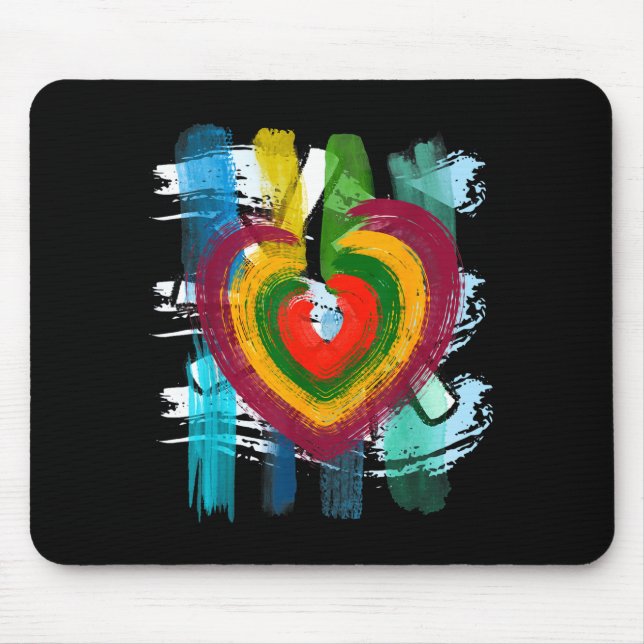 Mousepad Abstract Heart _ Painterly Valentine Abstract Art  (Frente)