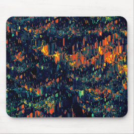 Mousepad Abstract mosaic of displaced campfire on greenish