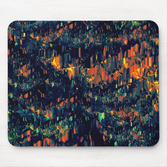 Mousepad Abstract mosaic of displaced campfire on greenish  (Frente)