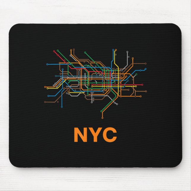 Mousepad Abstract Nyc Subway Lines Minimalist New York Desi (Frente)