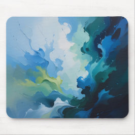 Mousepad Abstract Ocean Breeze – Fluid Blue & Green Art