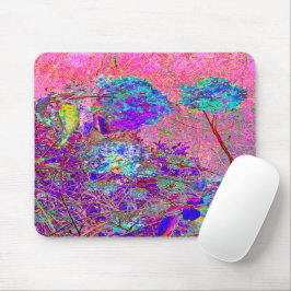 Mousepad Abstract Purple and Blue Hydrangea with Magenta