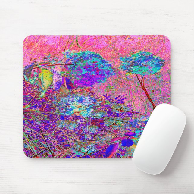 Mousepad Abstract Purple and Blue Hydrangea with Magenta (Com mouse)