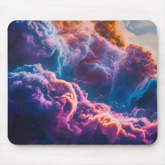 Mousepad Abstract Space Nebula Art - Colorful Cosmic (Frente)