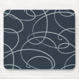 Mousepad Abstract Swirling Vine | Modern Texture Desk Navy