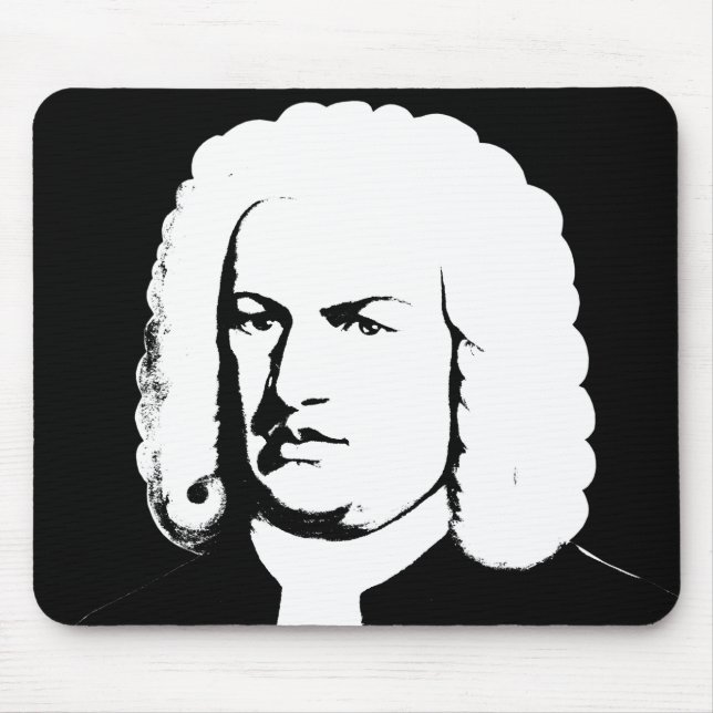 Mousepad Abstractamente e Johann Sebastian Bach em preto (Frente)