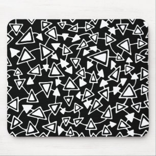 Mousepad Abstrato 021112 - Branco sobre Preto