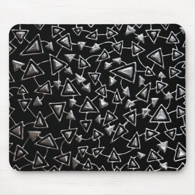 Mousepad Abstrato 021112 - Prata rápida em preto (Frente)