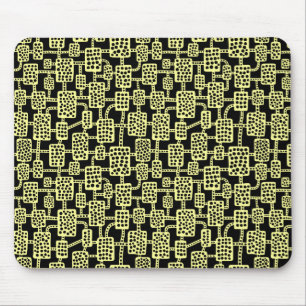 Mousepad Abstrato 041113 - Amarelo no giz em preto
