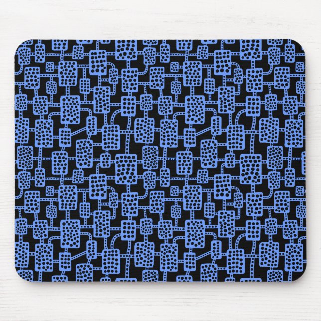 Mousepad Abstrato 041113 - Baby Blue on Black (Azul bebê em (Frente)