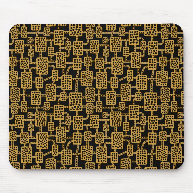 Mousepad Abstrato 041113 - Castanho Dourado em Preto (Frente)