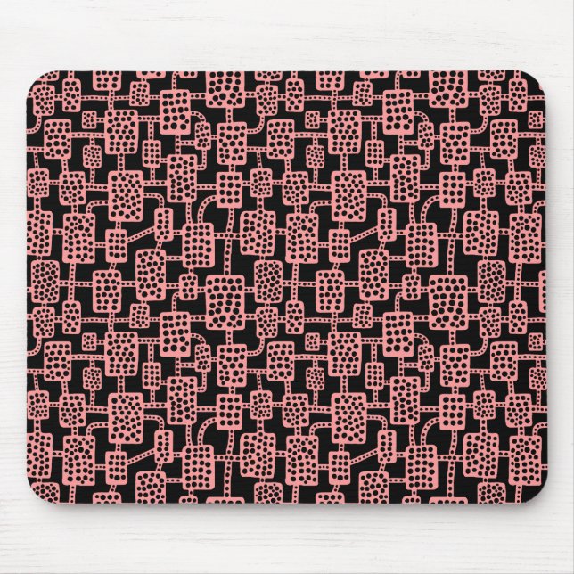 Mousepad Abstrato 041113 - Cor-de-rosa suave em preto (Frente)