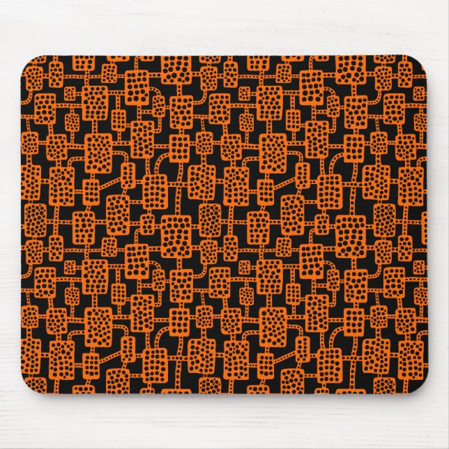 Mousepad Abstrato 041113 - Laranja no preto (Frente)