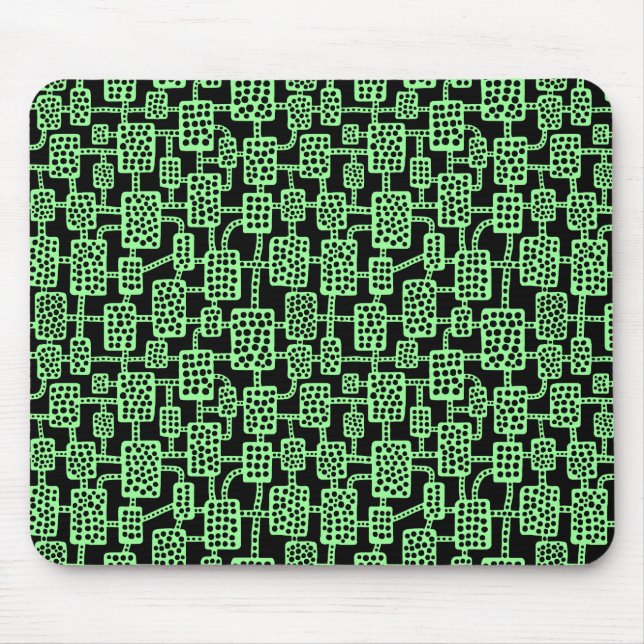 Mousepad Abstrato 041113 - Mint Green on Black (Verde minús (Frente)