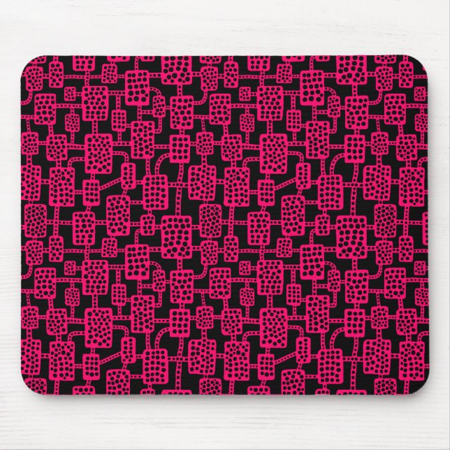 Mousepad Abstrato 041113 - Neon Red on Black (Vermelho neon (Frente)