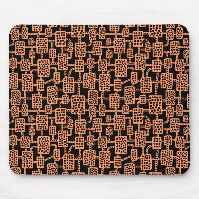 Mousepad Abstrato 041113 - Peach on Black (Pêssego preto) (Frente)